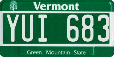 VT license plate YUI683