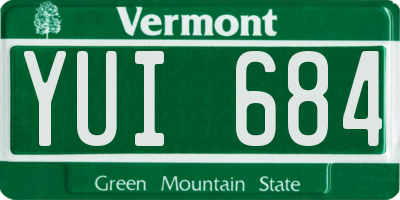 VT license plate YUI684