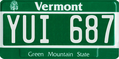 VT license plate YUI687