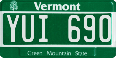 VT license plate YUI690