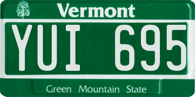 VT license plate YUI695