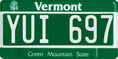 VT license plate YUI697