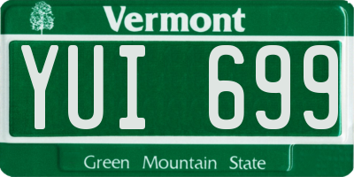 VT license plate YUI699