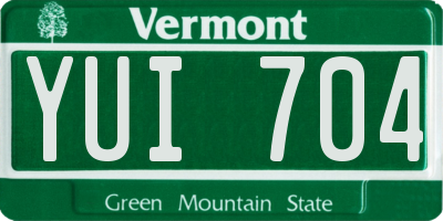 VT license plate YUI704