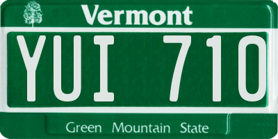 VT license plate YUI710