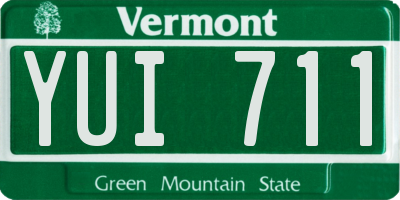 VT license plate YUI711