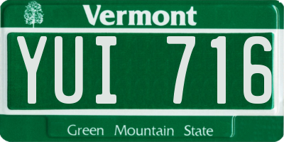 VT license plate YUI716