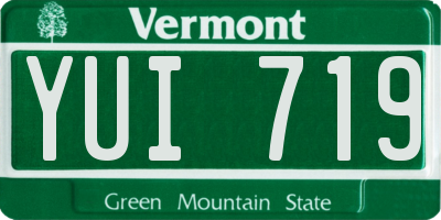 VT license plate YUI719