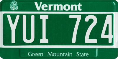 VT license plate YUI724
