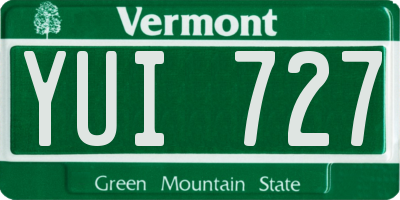 VT license plate YUI727