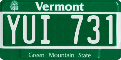 VT license plate YUI731