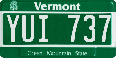 VT license plate YUI737