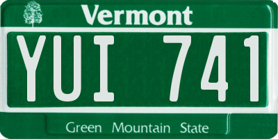 VT license plate YUI741