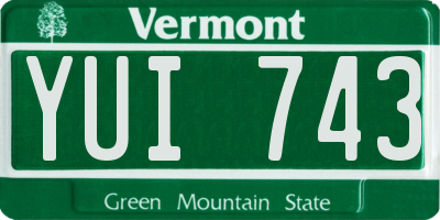 VT license plate YUI743