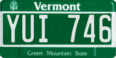 VT license plate YUI746