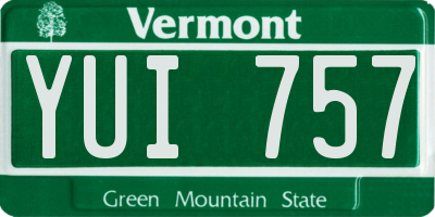 VT license plate YUI757