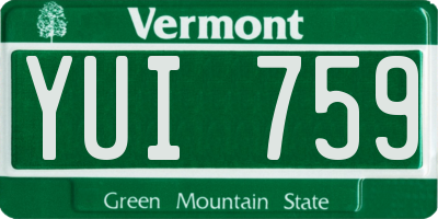 VT license plate YUI759
