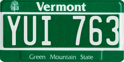VT license plate YUI763