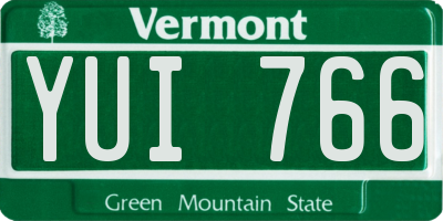 VT license plate YUI766