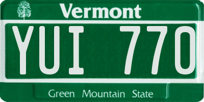 VT license plate YUI770