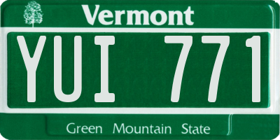 VT license plate YUI771