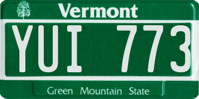 VT license plate YUI773