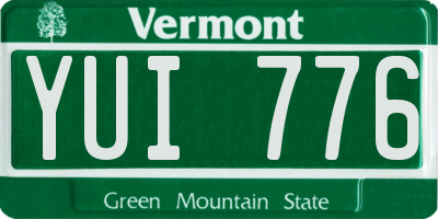 VT license plate YUI776