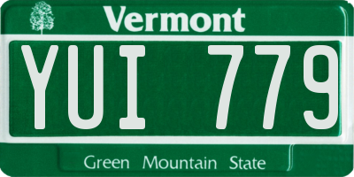 VT license plate YUI779