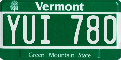 VT license plate YUI780