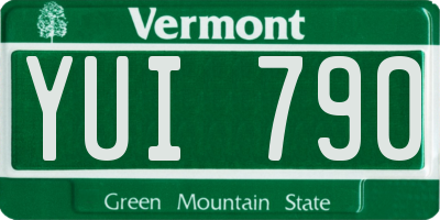 VT license plate YUI790