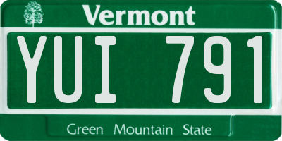 VT license plate YUI791