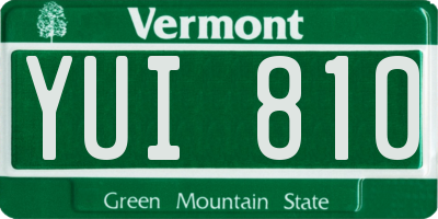 VT license plate YUI810