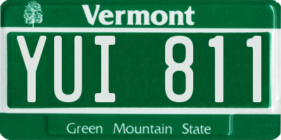 VT license plate YUI811