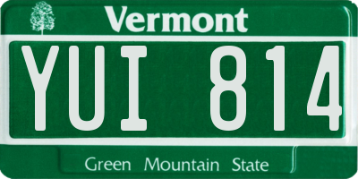 VT license plate YUI814