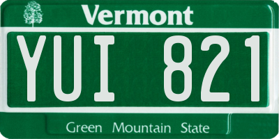 VT license plate YUI821