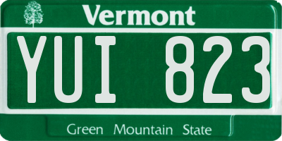 VT license plate YUI823