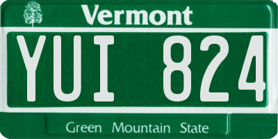 VT license plate YUI824