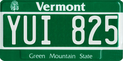 VT license plate YUI825