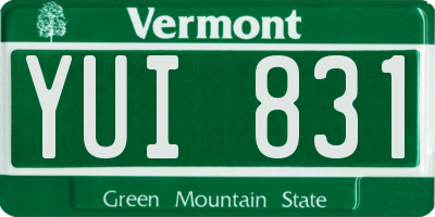 VT license plate YUI831