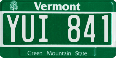 VT license plate YUI841