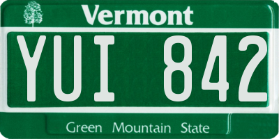 VT license plate YUI842
