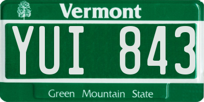 VT license plate YUI843
