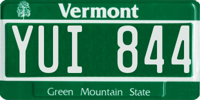 VT license plate YUI844