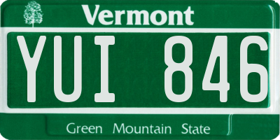 VT license plate YUI846