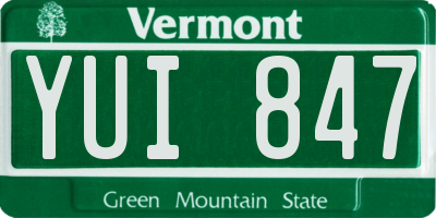 VT license plate YUI847
