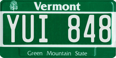 VT license plate YUI848