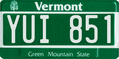 VT license plate YUI851