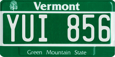 VT license plate YUI856