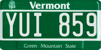 VT license plate YUI859