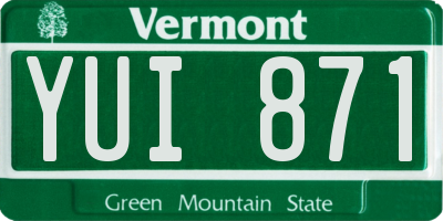 VT license plate YUI871
